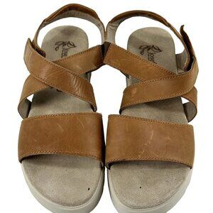 Josef Seibel Shoes Light Brown Leather Strappy Sandals White Sole Size 42